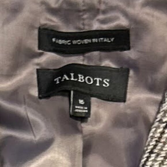 Talbot's Long Wool Blend Blazer - Glen Plaid - Picture 6 of 7